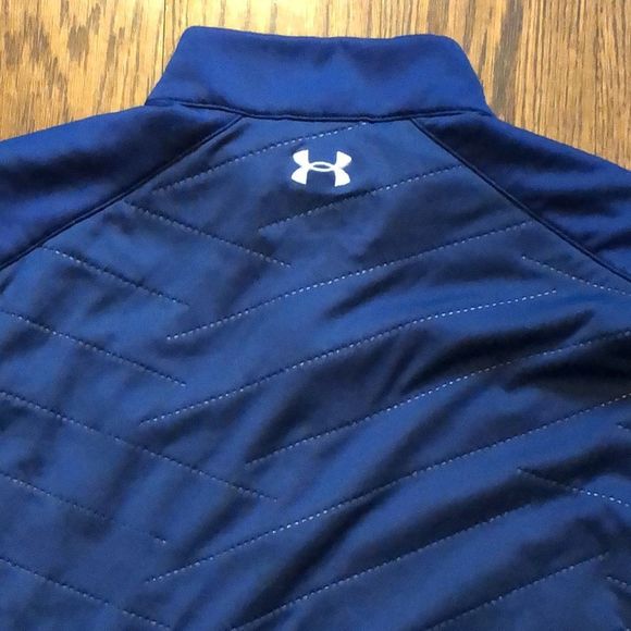 UNDER ARMOUR Quarter Zipper Blue Stripe Pullover Sz Large - Picture 9 of 11